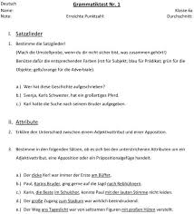 Klassenarbeit Zu Satzglieder Satzglieder Klassenarbeiten Einfache Satze