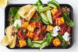17-minute tandoori paneer with salad and raita recipe