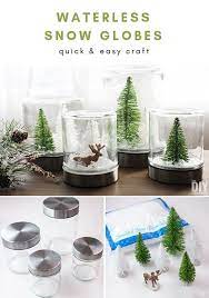 Waterless Snow Globes Quick And Easy Christmas Craft Waterless Snow Globe Diy Waterless Snow Globe Christmas Decor Diy