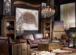 Vintage Explorer Decor Vintage Living Room Design Vintage Living Room Steampunk Interior Design