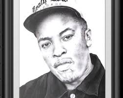 A4 Print of my Original Dr Dre Pencil Drawing. Art by Mel Wall Art. Gift  for Him. Gift for Her. Rappers. Fan Art. Hip Hop. Rap. Music Art