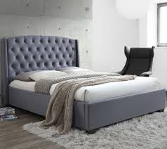 This beautiful bed is a blend of statement design, grandeur. Balmoral Grey Velvet Fabric Winged Bed