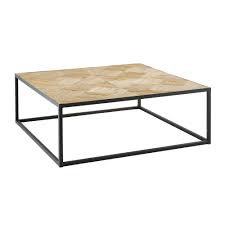 table basse marquetee en orme recycle et metal noir maisons du monde table basse maison du monde table basse table basse metal