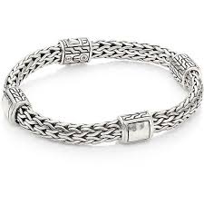 John Hardy Classic Chain Hammered Silver Medium Four Station Bracelet 945 Liked On Polyvore Featuring Jew John Hardy Jewelry Chains Jewelry Silver Bangles