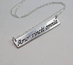 Amor Vincit Omnia Handmade Fine Silver Latin Quote Necklace Love Conquers All Jewelry Latin Quotes Handmade