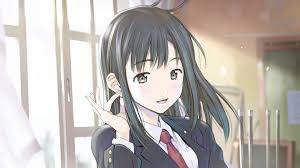I really need one to use for my fanfiction >.< Girl Original Anime Blush Long Hair Black Hair Grey Eyes School Uniform Tie Wallpaper Resolution 1920x1080 Id 658921 Wallha Com
