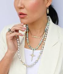 BAGUETTE MORGANITE AND OPAL CROSS ENHANCER