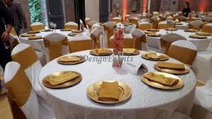 Simple One Floating Vase Dendrobium Orchid Centerpiece Ivory Table Cloth Gold Charger Gold Tafetta Nap Rental Decorating Linen Chair Covers Chair Cover Rentals