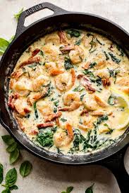 Pasta recipes shellfish recipes shrimp scallop recipes rice recipes grain recipes dairy recipes shallot recipes main dish recipes for a crowd. Easy Creamy Tuscan Shrimp Recipe Salt Lavender