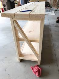 How To Make A Rustic Farmhouse Console Table Following A Building Plan From Ana White Farmhouse Console Table Rustic Console Tables Console Table