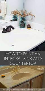 Maybe you would like to learn more about one of these? New Free Bathroom Sink Makeover Tips Countertop Makeover Painted Bathroom Diy Bathroom Vanity