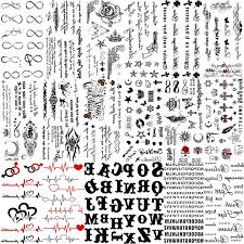 2023 best tattoo alphabet ✓ free vector download for commercial use in ai, eps, cdr,. Buy Tasroi 18 Sheets Black Inspired Quotes Temporary Tattoos For Women Kids Children Long Lasting Letter Alphabet Words Fake Tattoo Stickers Birds Cross Ecg Infinity Moon Star Neck Arm Tatoo For Men