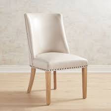 Corinne Ivory Dining Chair With Natural Stonewash Wood Dining Chairs White Leather Dining Chairs Leather Dining Chairs