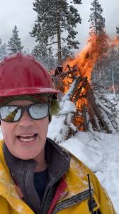 Capt. Matt Benedict, our wildfire counterpart from Breckenridge-based Red,  White & Blue Fire, shows off a little bit of today's work out at the Bacon  Lode. We're glad to help make this