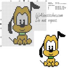 Pluto Disney Cuties Free Cross Stitch Pattern 50x50 4 Colors