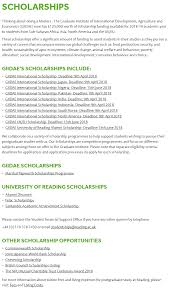 Although not a panacea, education would be one of the main interventions that would lead to the overall economic and social development of the society. Giidae International Postgraduate Scholarships At University Of Reading In Uk