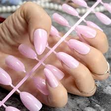 Dziecko Rozowe Szpilki Ostre Sztuczne Tipsy Do Paznokci Sexy Nail