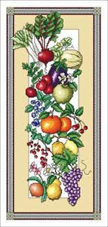 Tomato cross stitch pattern vegetables. Vickery Collection Fruits And Veggies Cross Stitch Pattern 123stitch
