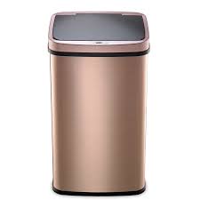 13 gallon kitchen trash cans & recycling. Gold 13 Gallon Stainless Steel Kitchen Trash Can With Motion Sensor Lid