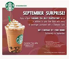 This Starbucks Promotion Targets Returning Customers With Greater Promotional Returns In The Month Of Septembe Starbucks Card Starbucks Card Malaysia Starbucks