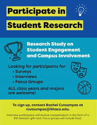 Maybe you would like to learn more about one of these? Student Engagement Research Study Seeking Participants Ithaca College Honors Program Blog