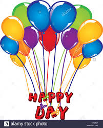 Valentines day vintage lettering background. Happy Day Feier Mit Bunten Luftballons Stock Vektorgrafik Alamy