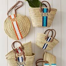 Hand Painted Straw Beach Bag In 2021 Straw Beach Bag Straw Bag Straw Tote Bag