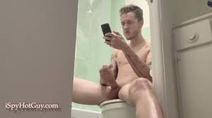 Catches White Boy Cumming on Toilet