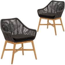 Cast Iron Outdoor Black Stream Pe Wicker Outdoor Dining Chairs Reviews Temple Webster Black Dining Chairs Outdoor Chairs Outdoor Dining Chairs