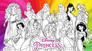 Gambar princess cantik disney putri anggun kartun. Colouring Disney Princesses Activity Book Pages Compilation Mewarnai Gambar Princes Putri Duyung Youtube
