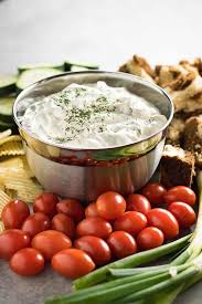 I serve it with hawaiian round bread loaf, chips, and vegetables. Easy Dill Dip The Salty Marshmallow