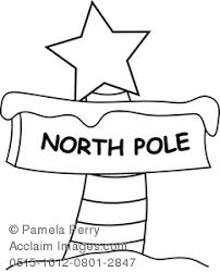 Learn about the north pole. Clip Art Image Of A Sign For The North Pole Coloring Page