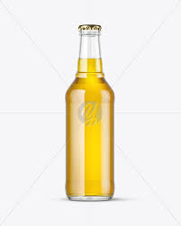 330ml Clear Glass Beer Bottle Mockup In Bottle Mockups On Yellow Images Object Mockups