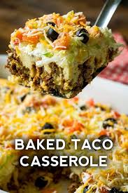 Cheesy Taco Casserole Recipes Mexican Food Recipes Easy Casserole Recipes