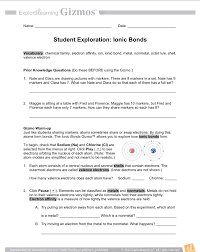 Just like students sharing markers, atoms sometimes share or swap electrons. Ionic Bonds Student Exploration Gizmo Worksheet Ionic Bonding Covalent Bonding Worksheet Covalent Bonding