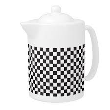 Black And White Checkered Teapot Black And White Checkered Pattern Teapot Zazzle Com Checkered Pattern Tea Pots Black And White