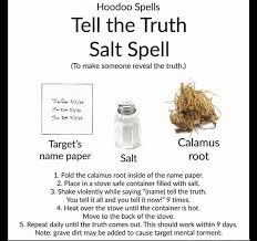 Hoodoo To Tell The Truth Salt Spell Hoodoo Magic Hoodoo Spells Truth Spell