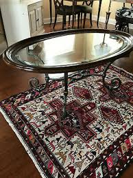 Ethan coffee table is a marvel of vertical and horizontal slats of solid wood in the coffee bean. Ethan Allen Coffee Table Oval Glass With Wood Iron Ebay