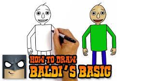 How To Draw Baldi S Basic For Beginners Step By Step Tutorial Drawing Tutorial Cartooning 4 Kids Easy Cartoon Drawings