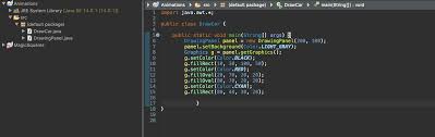 The java gui system, being in charge of the screen, will hand the paintcomponent method a graphics object onto which painting is performed. Java Code Please Design And Code An Animation Scene Chegg Com