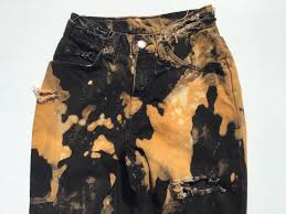 If you're like me you understand the struggle when it comes to having black jeans fade out over time. High Waisted Jeans Vintage Distressed Frayed Bleached Etsy Bleach Jeans Diy Tie Dye Fashion Tie Dye Outfits