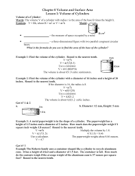 For a given volume, the right circular cylinder with. Surface Area Of Cylinders