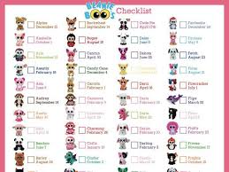 Beanie Boo Checklist Instant Download 8 X 10 5 By Bee3shop