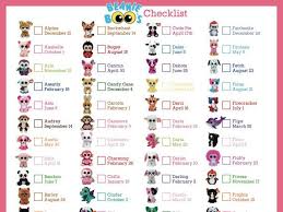 beanie boo checklist instant download 8 x 10 5 by bee3shop