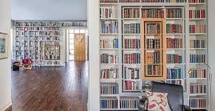 In the photo below, doug stacked short billy bookshelves on top of the tall ones with solid wood between the units. Modern Custom Home Library Rolling Ladder Bookcases Shelves