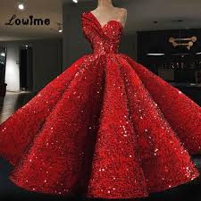 Ucuz Balo Kirmizi Payetli Gelinlik Modelleri Vestido De Festa Abiye Puf Parti Elbise 2018 Couture Abaya Orta Dogu Kadinl Balo Kiyafeti Parti Elbiseleri Kiyafet