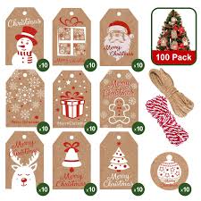 4.5 out of 5 stars 112. Christmas Gift Tags 100 Pcs Xmas Brown Kraft Paper Tags Card With Cotton String And Twine String Small Christmas Present Tags And Labels With String For Gift Wrapping Diy Craft Favour Decoration