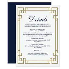 Elegant Geometric Golden Frame Wedding Details Invitation Zazzle Com Geometric Wedding Invitation Wedding Frames Wedding Details Card