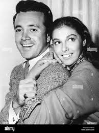 VIC DAMONE US singer with wife Pier Angeli about 1955 Stock Photo