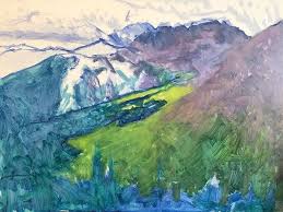 On The Easel American Mountains Landscape Paintings Forest Painting Oil Painting Techniques